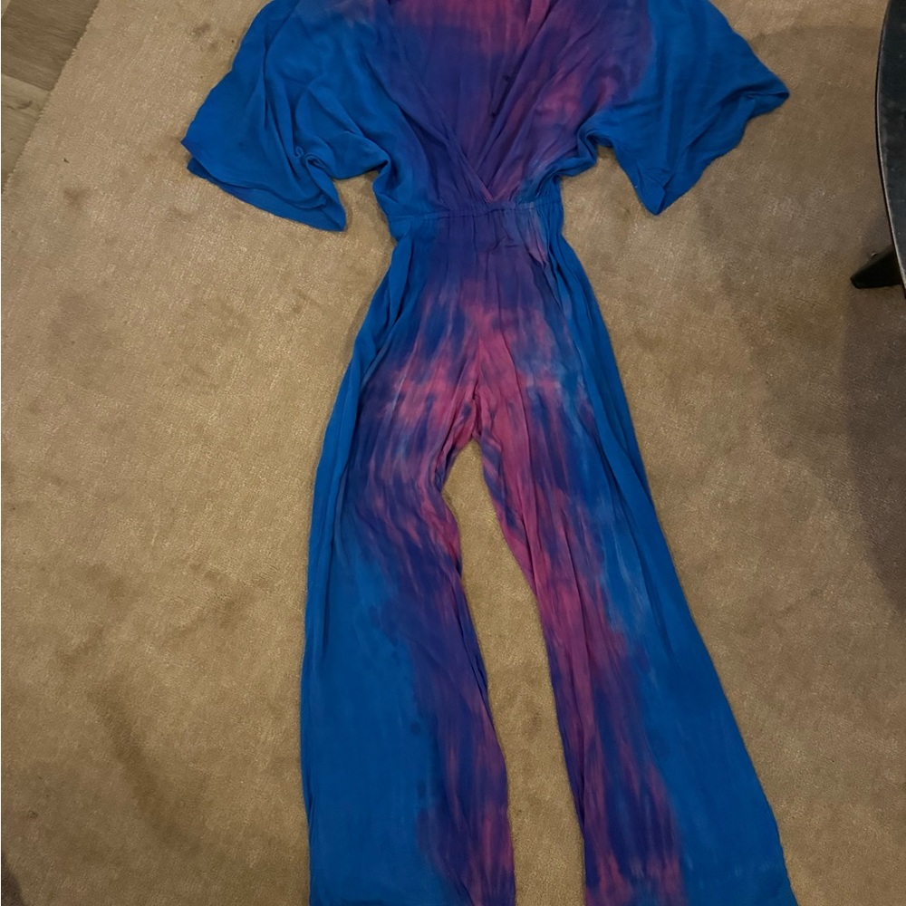 Blue Moon Blue and Purple Tie-Dye Jumpsuit